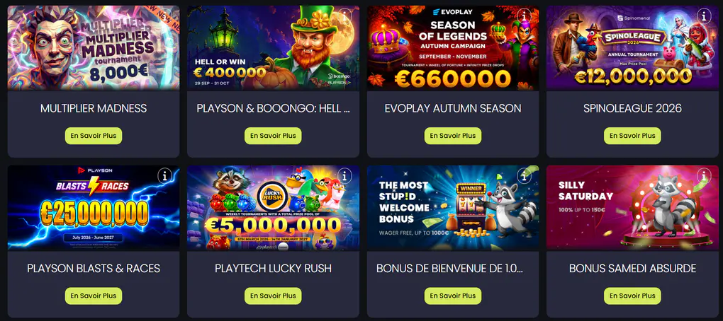 Ce que Stupid Casino récompense